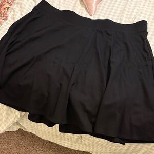 All black mini skirt